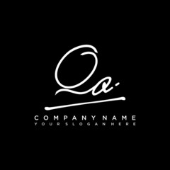 QO initials signature logo. Handwriting logo vector templates. Hand drawn Calligraphy lettering Vector illustration.