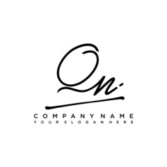 QN initials signature logo. Handwriting logo vector templates. Hand drawn Calligraphy lettering Vector illustration.