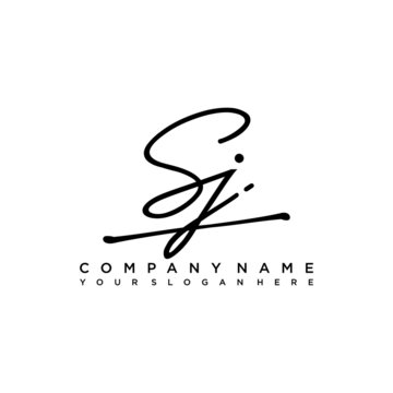 SJ initials signature logo. Handwriting logo vector templates. Hand drawn Calligraphy lettering Vector illustration.