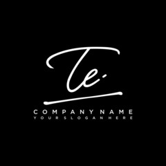 TE initials signature logo. Handwriting logo vector templates. Hand drawn Calligraphy lettering Vector illustration.