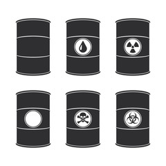 Barrel, icon set. Vector illustration.