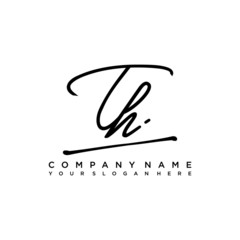 TH initials signature logo. Handwriting logo vector templates. Hand drawn Calligraphy lettering Vector illustration.