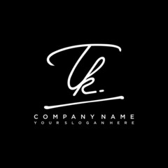 TK initials signature logo. Handwriting logo vector templates. Hand drawn Calligraphy lettering Vector illustration.