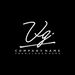 VG initials signature logo. Handwriting logo vector templates. Hand drawn Calligraphy lettering Vector illustration.