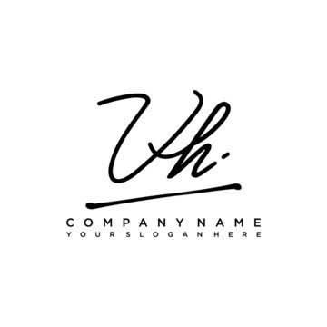 VH initials signature logo. Handwriting logo vector templates. Hand drawn Calligraphy lettering Vector illustration.