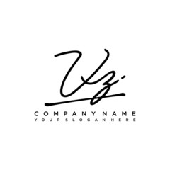 VZ initials signature logo. Handwriting logo vector templates. Hand drawn Calligraphy lettering Vector illustration.