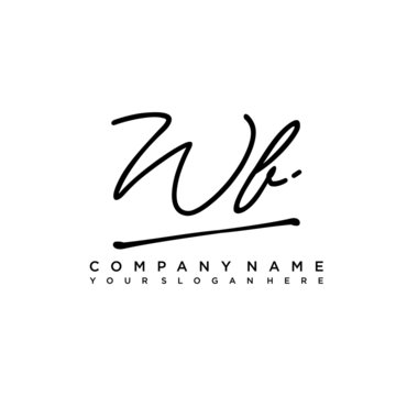 WB initials signature logo. Handwriting logo vector templates. Hand drawn Calligraphy lettering Vector illustration.