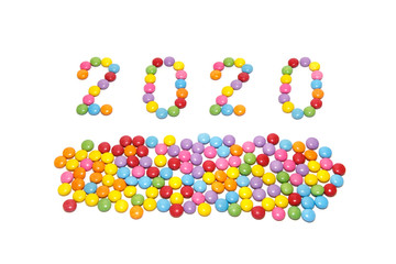 Two thousand and twentieth from multicolored candy