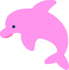 Flat colored pastel pink Dolphin