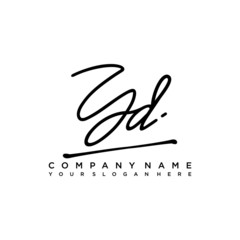 YD initials signature logo. Handwriting logo vector templates. Hand drawn Calligraphy lettering Vector illustration.