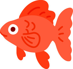 Flat colored goldfish
