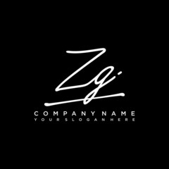 ZG initials signature logo. Handwriting logo vector templates. Hand drawn Calligraphy lettering Vector illustration.