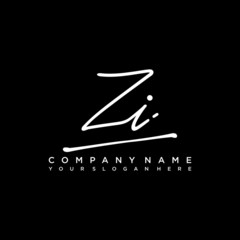 ZI initials signature logo. Handwriting logo vector templates. Hand drawn Calligraphy lettering Vector illustration.