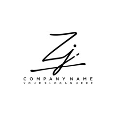 ZJ initials signature logo. Handwriting logo vector templates. Hand drawn Calligraphy lettering Vector illustration.