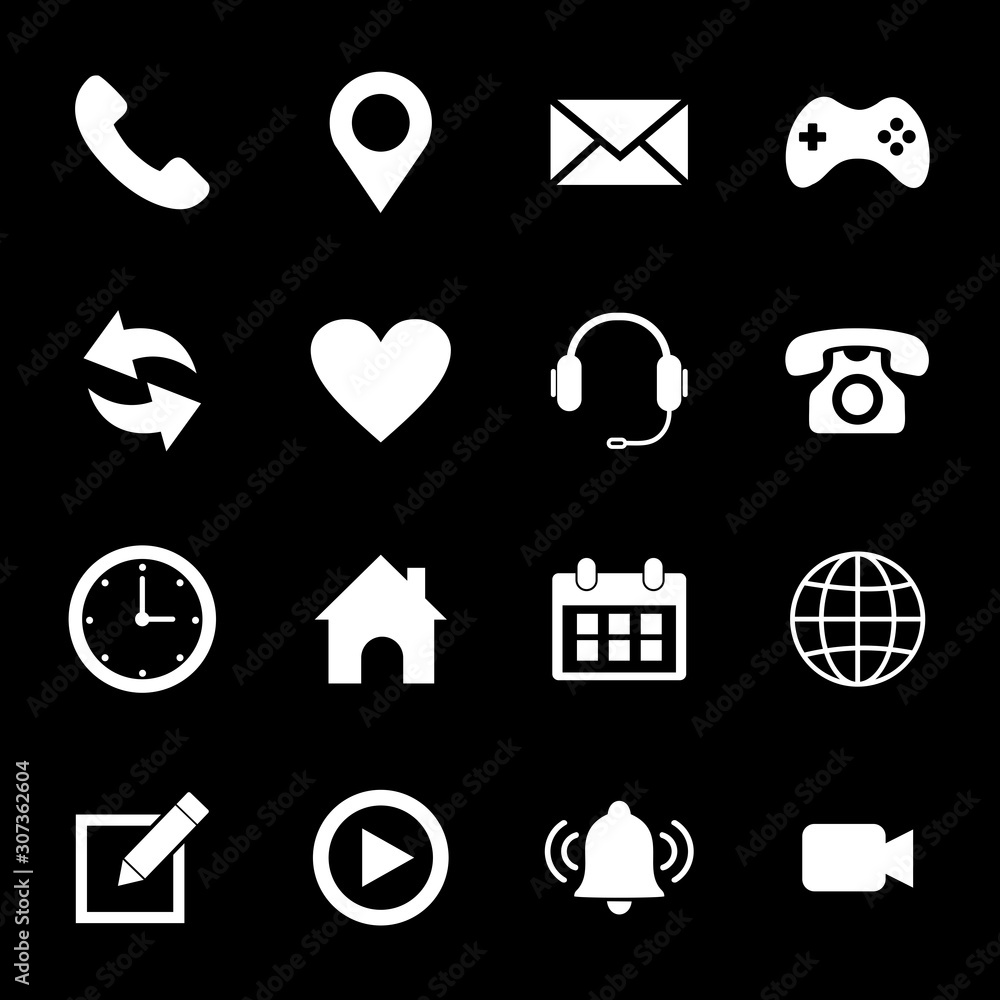 Poster website icon set vector design symbol
