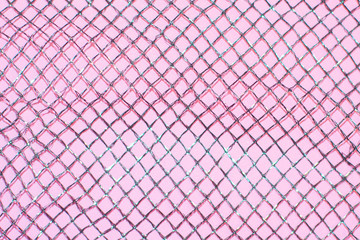 On pink background mesh with glitter. Background image template.