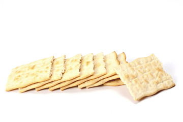 heap of bread cracker isolated on white background with copy space for your text