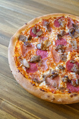 Pizza on a restaurant table