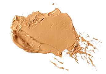 Makeup cream isolated on white background and texture, top view