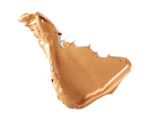 Makeup cream isolated on white background and texture, top view