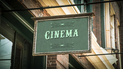 Fototapeta premium Street Sign to Cinema
