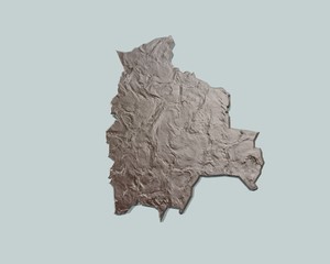 3d illustration of map of bolivia