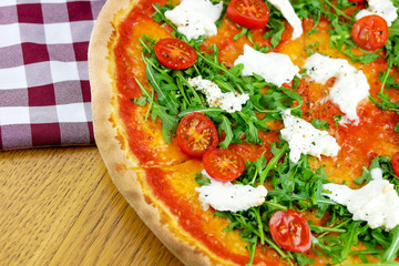 Pizza on a restaurant table