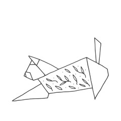 Line art sketch japan Japanese social media instagram cat origami 