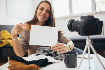 woman influencer making video about fashion