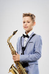 boy with saxophone