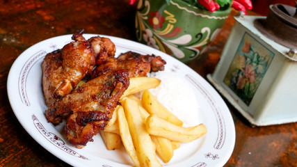 Pork dish on a restaurant table