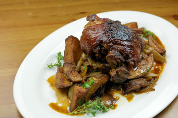 Pork dish on a restaurant table