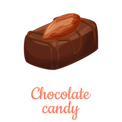 Chocolate candy cartoon illustration, isolated chocolate sweet dessert icon.