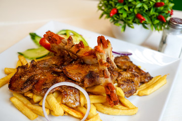 Pork dish on a restaurant table
