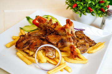Pork dish on a restaurant table