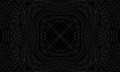 Gray geometric figure on a black background. Crossed ellipses. Abstract painting. Vector illustration.