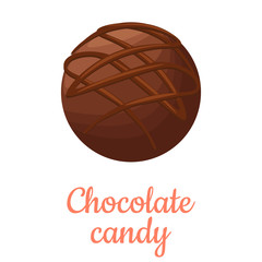 Chocolate candy cartoon illustration, isolated chocolate sweet dessert icon.