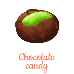Chocolate candy cartoon illustration, isolated chocolate sweet dessert icon.
