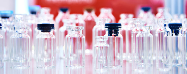 Glass vials liquid drugs