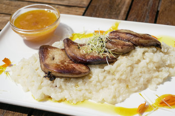 Pork dish on a restaurant table