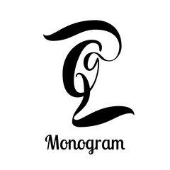 Brush calligraphy letter Q design for product branding