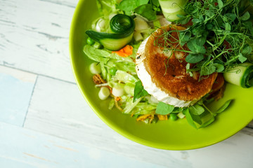 Salad on a restaurant table