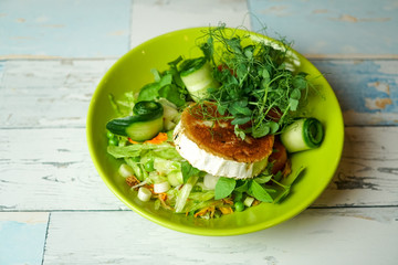 Salad on a restaurant table