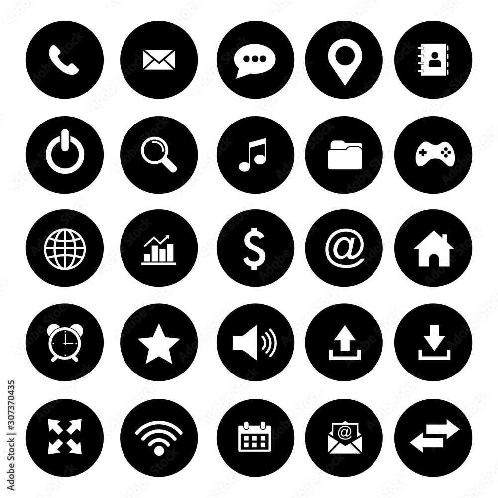 Poster website icon set vector design symbol