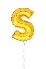 letter S balloon font isolated on white