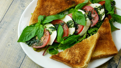 Salad on a restaurant table