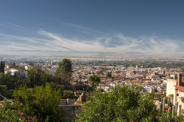 Fototapeta na wymiar view from the mountain to Granada
