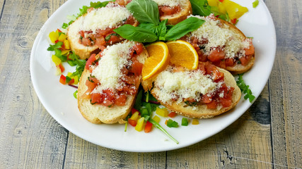 Salad on a restaurant table