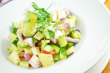 Salad on a restaurant table