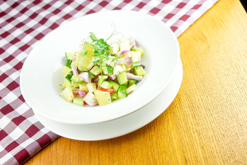 Salad on a restaurant table